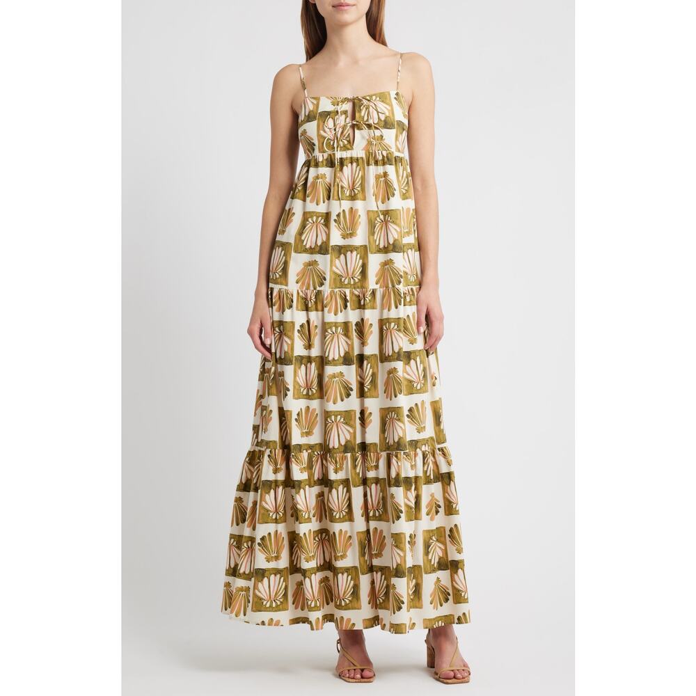 nwt RAILS sz M Mica Cotton Blend Toered seashell dress